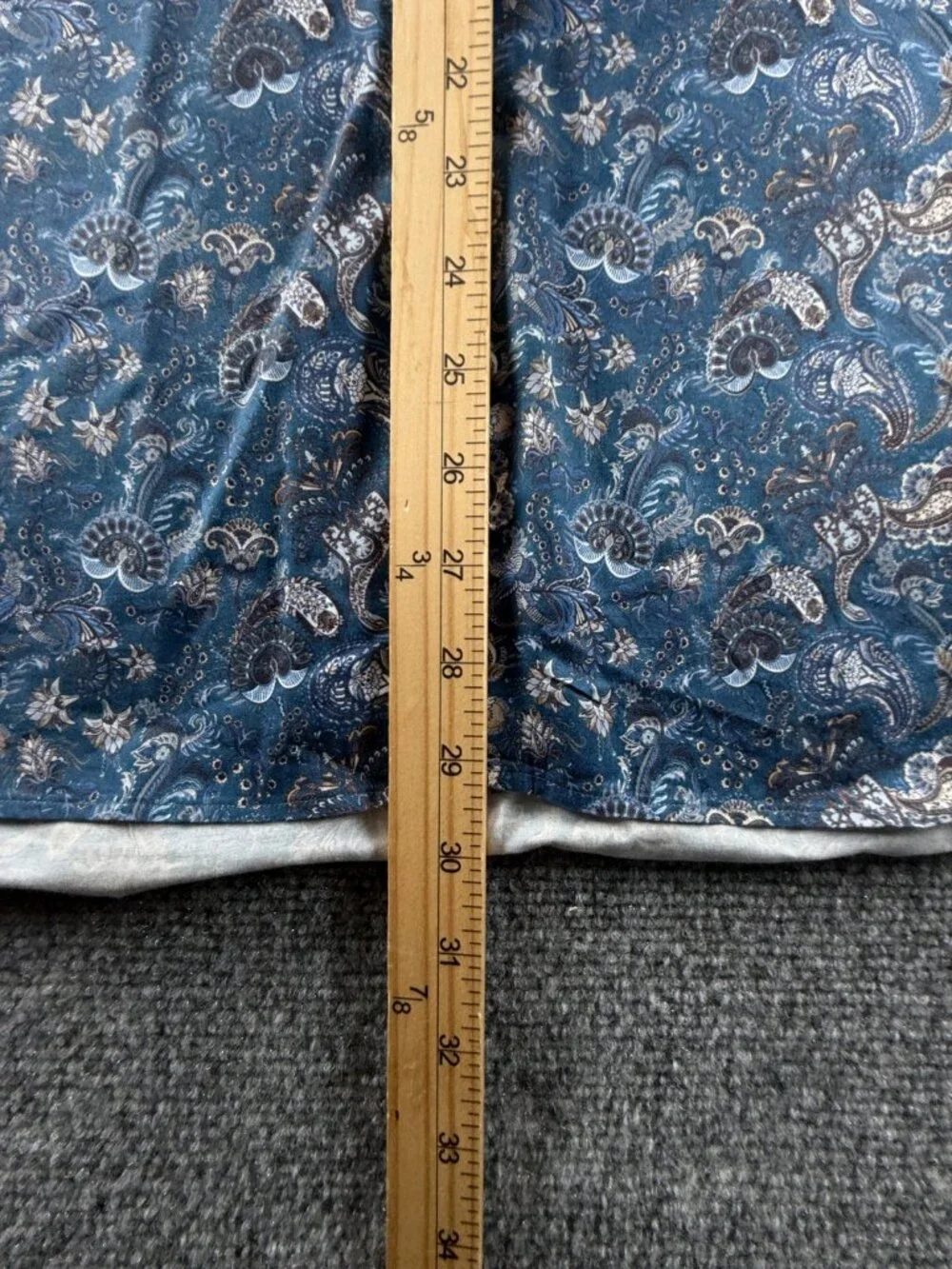 Stenstroms Blue White 17.5 Twofold Super Paisley Cotton Fitted Body Button Up